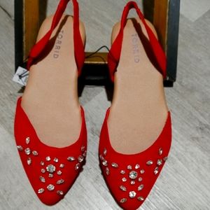 Womens rhinestone red shoes